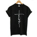 The Cross Printed T-shirt Women Short Sleeve Fashion Cotton Casual Summer Tops Jesus Clothes Plus Size - Luxeelegance