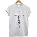 The Cross Printed T-shirt Women Short Sleeve Fashion Cotton Casual Summer Tops Jesus Clothes Plus Size - Luxeelegance