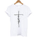 The Cross Printed T-shirt Women Short Sleeve Fashion Cotton Casual Summer Tops Jesus Clothes Plus Size - Luxeelegance